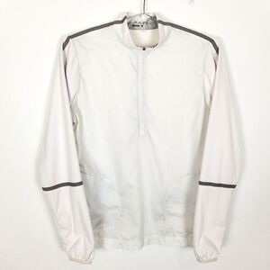 Nike Women 1/4 zip Golf Training Windbreaker Jacket Size L White Pockets Outdoor